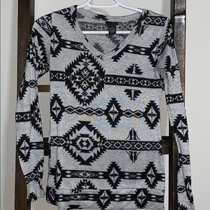Grey and black patterned sweater